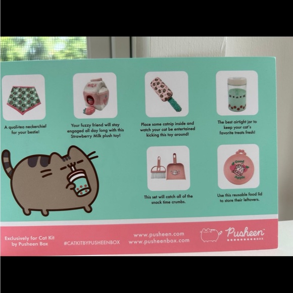 NWT Pusheen sips boba cat kit exclusive chaser plush cat kicker toy - Picture 3 of 3